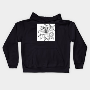 Black And White Lily Design Kids Hoodie